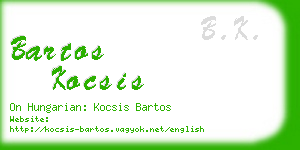 bartos kocsis business card